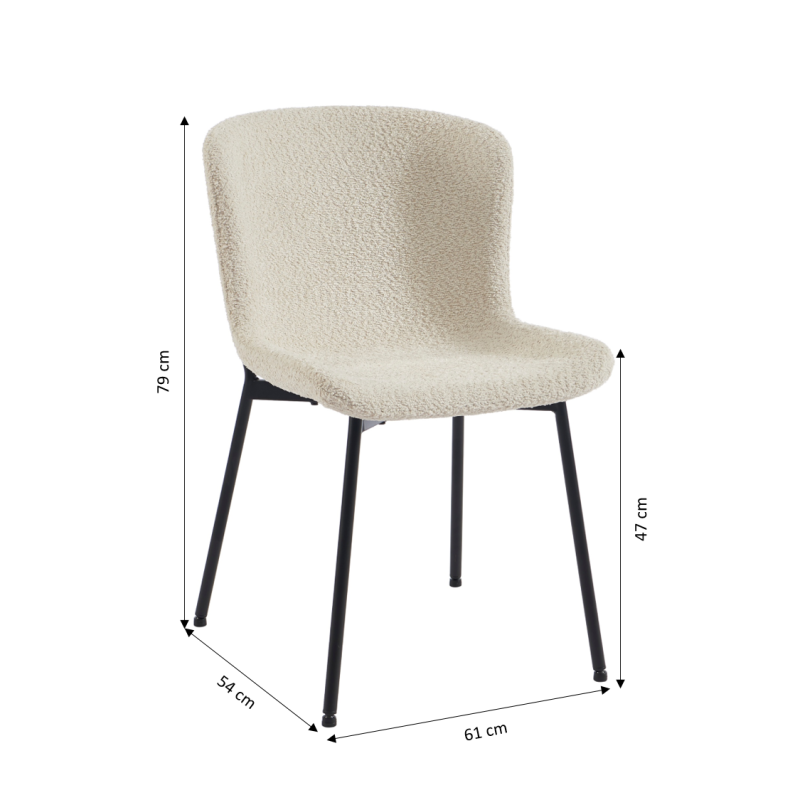 Lot de 2 chaises GIJA tissu beige