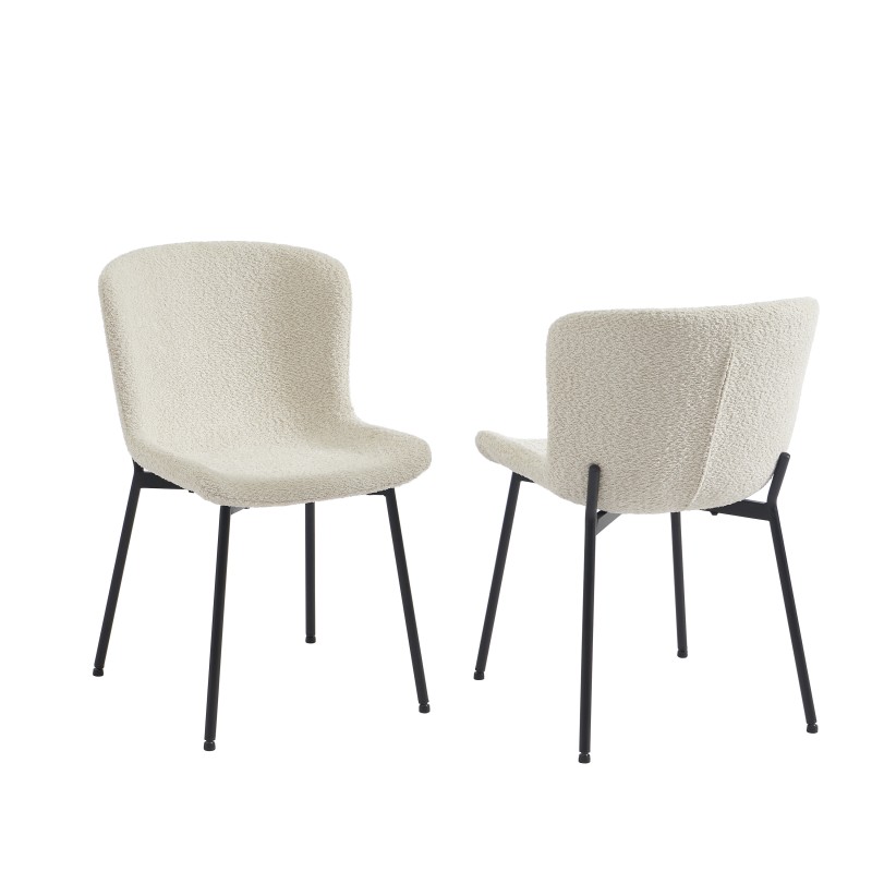 Lot de 2 chaises GIJA tissu beige