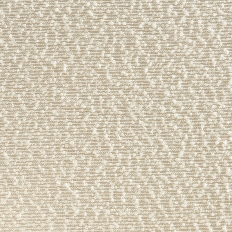 Lot de 2 chaises SIMONE tissu bouclette blanc cassé pieds bois teinté noyer
