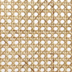 Lot de 2 chaises ELLA cannage et velours côtelé écru pieds métal chromé