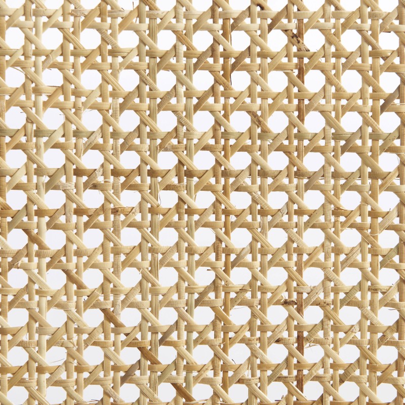 Lot de 2 chaises ELLA cannage et velours côtelé écru pieds métal chromé