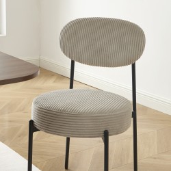 Lot de 2 chaises TEINA velours cotele taupe