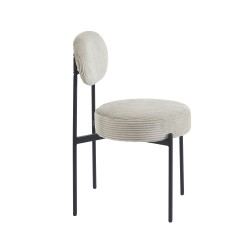 Lot de 2 chaises TEINA velours cotele taupe