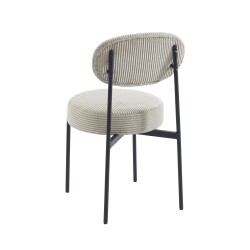 Lot de 2 chaises TEINA velours cotele taupe