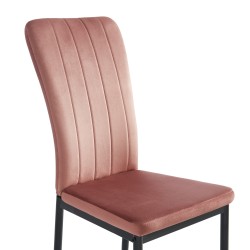 Lot de 4 chaises rembourrées POPPY - velours rose