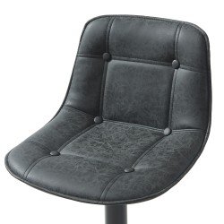 Lot de 2 tabourets TOM en PU noir avec pieds noir