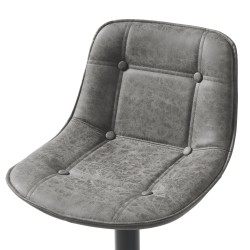 Lot de 2 tabourets TOM en PU gris avec pieds noir