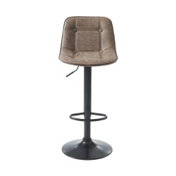 Lot de 2 tabourets de bar TOM en PU marron réglables