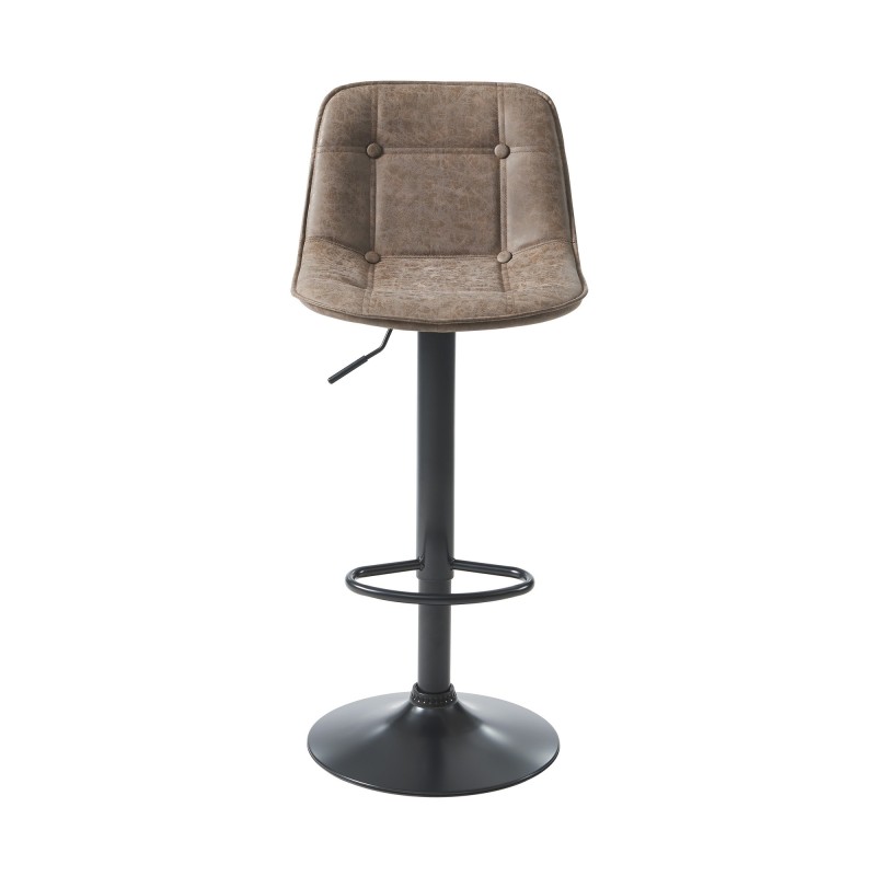 Lot de 2 tabourets de bar TOM en PU marron réglables