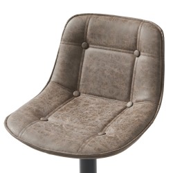 Lot de 2 tabourets de bar TOM en PU marron réglables