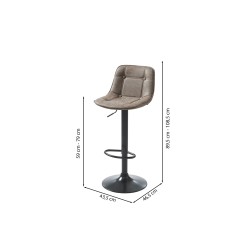 Lot de 2 tabourets de bar TOM en PU marron réglables