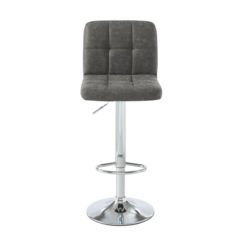 Lot de 2 tabourets de bar GARY en PU gris réglables