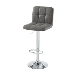 Lot de 2 tabourets de bar GARY en PU gris réglables