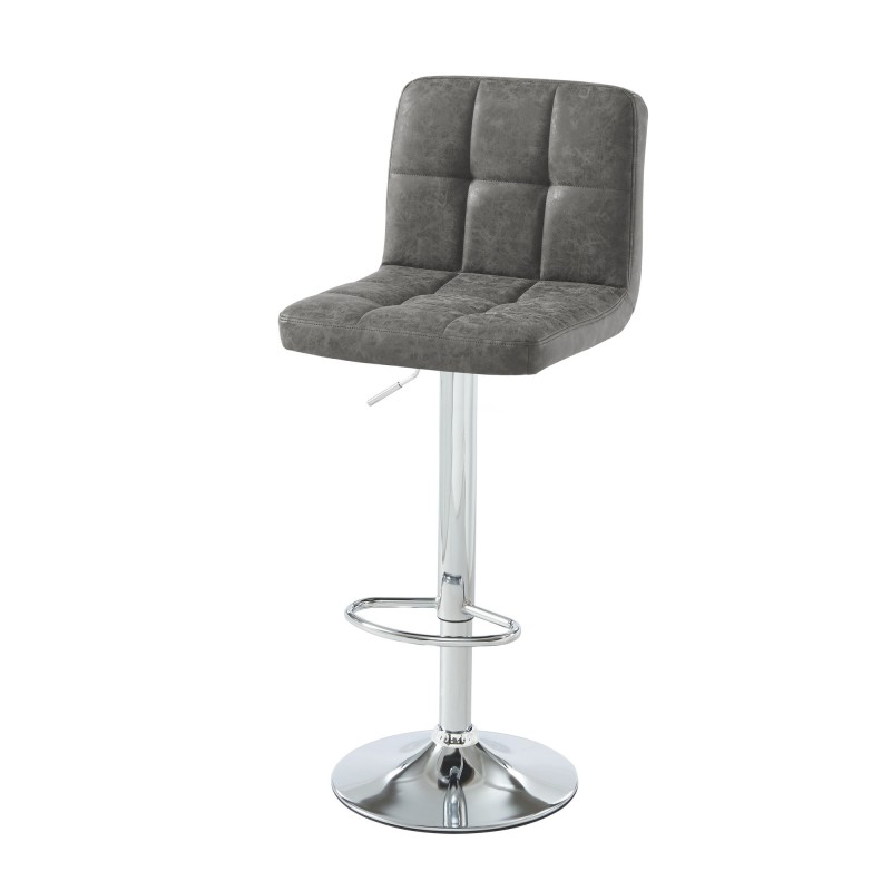 Lot de 2 tabourets de bar GARY en PU gris réglables