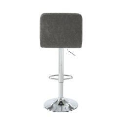 Lot de 2 tabourets de bar GARY en PU gris réglables