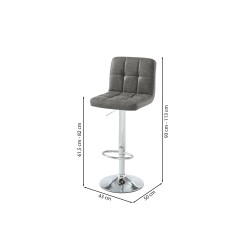 Lot de 2 tabourets de bar GARY en PU gris réglables