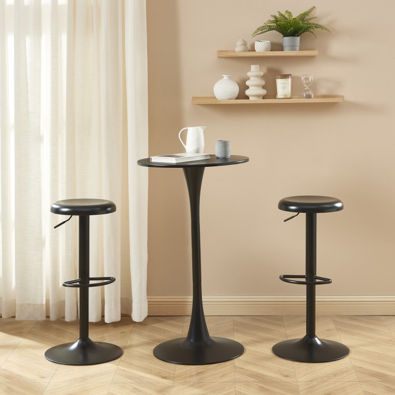 Tabouret HOLY métal noir mat