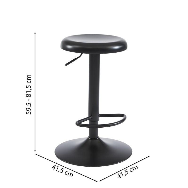 Tabouret HOLY métal noir mat