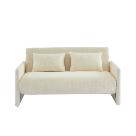 Canapé droit convertible JADE 3 places en tissu bouclette beige
