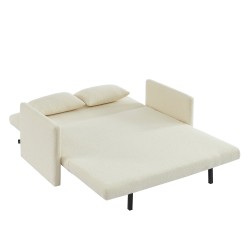 Canapé droit convertible JADE 3 places en tissu bouclette beige
