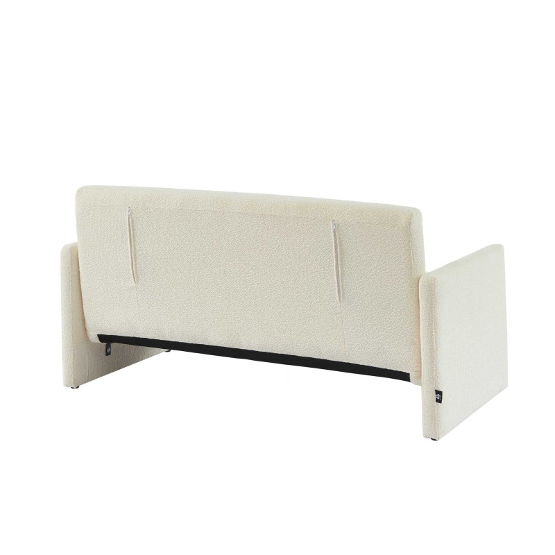 Canapé droit convertible JADE 3 places en tissu bouclette beige