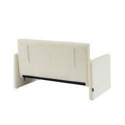 Canapé droit convertible JADE 2 places en tissu bouclette beige