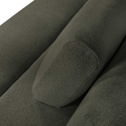 Canapé droit convertible PIO 3 places tissu bouclette vert kaki