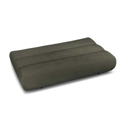 Canapé droit convertible PIO 3 places tissu bouclette vert kaki