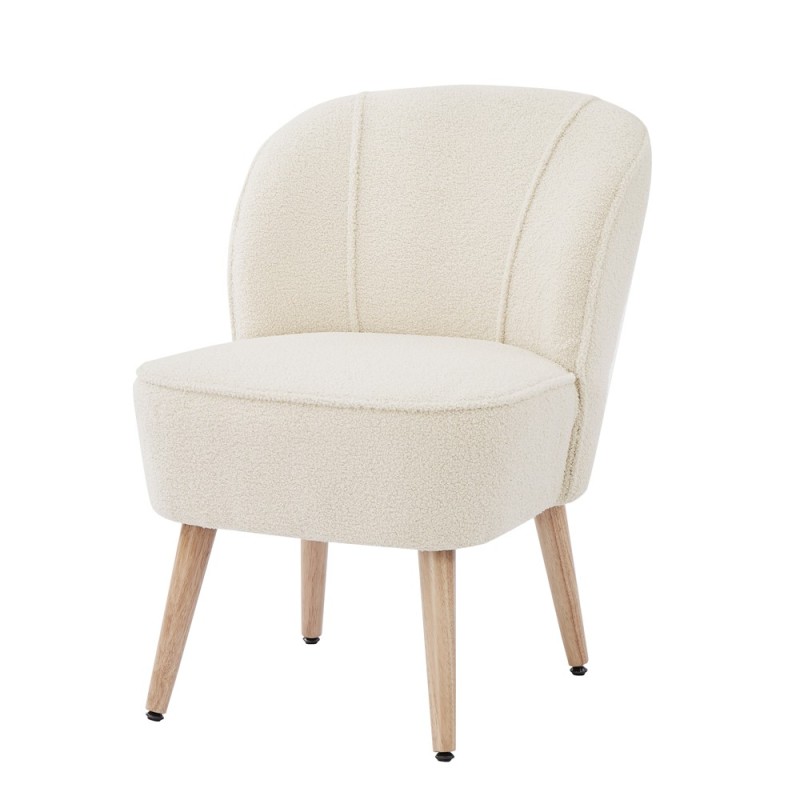 Fauteuil TIVOLI tissu bouclette beige