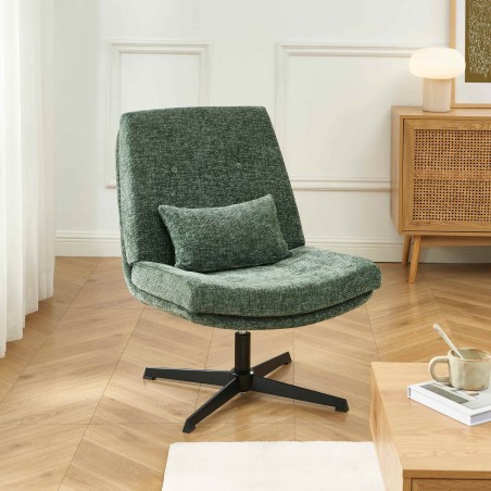 Fauteuil ANTON tissu vert