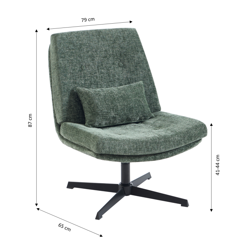 Fauteuil ANTON tissu vert