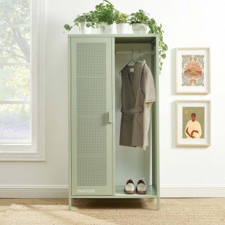 Vestiaire PANTONE métal vert amande avec penderie h145cm