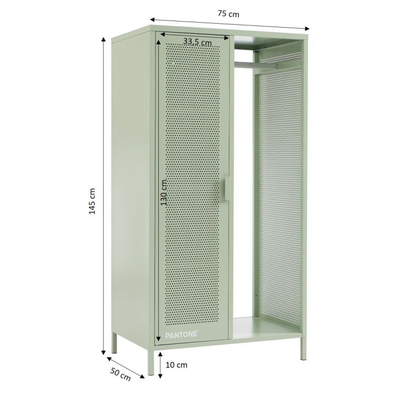 Vestiaire PANTONE métal vert amande avec penderie h145cm