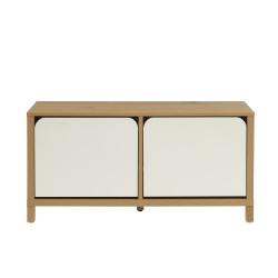 Banc à chassure KILDA blanc effet chêne