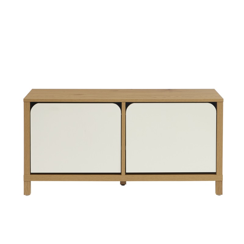 Banc à chassure KILDA blanc effet chêne