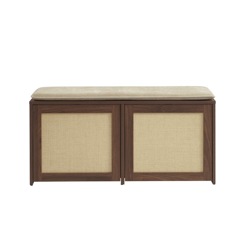 Banc à chaussure HARIA effet noyer