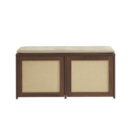 Banc à chaussure HARIA effet noyer