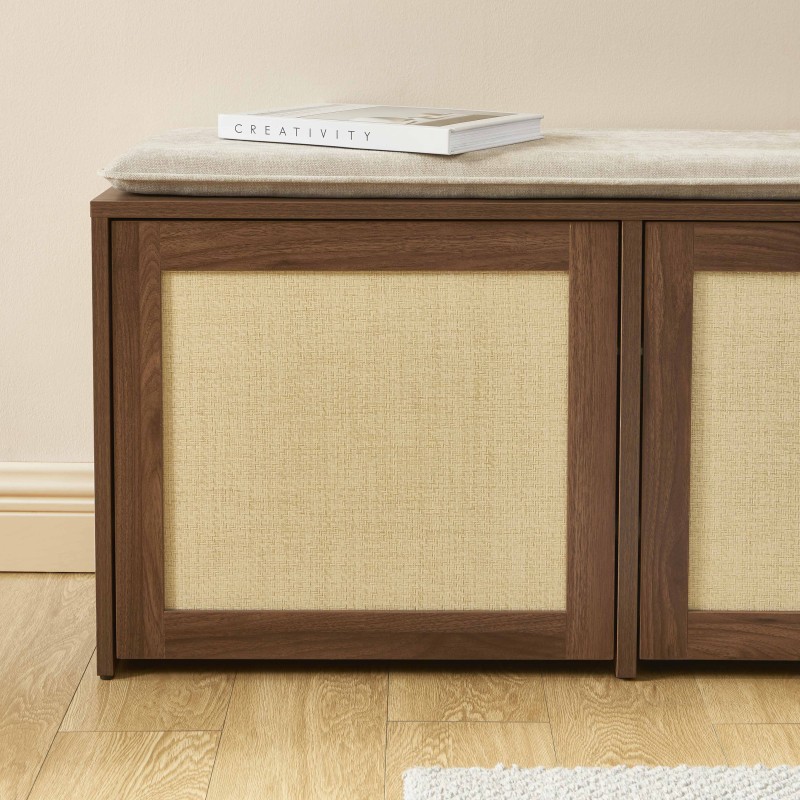 Banc à chaussure HARIA effet noyer