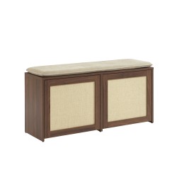 Banc à chaussure HARIA effet noyer