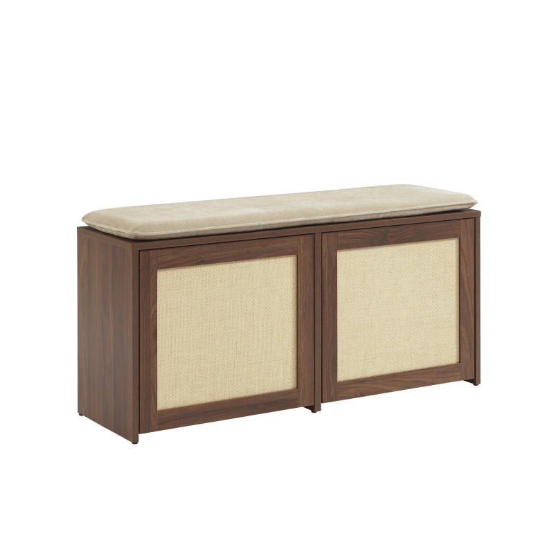 Banc à chaussure HARIA effet noyer