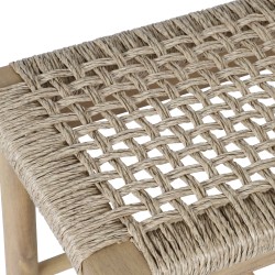 Banc intérieur et extérieur HIVA en bois d'acacia et osier
