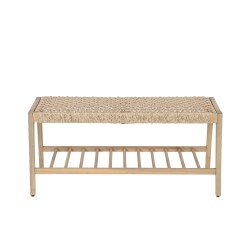 Banc intérieur et extérieur HUKA en bois d'acacia et osier