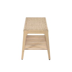 Banc intérieur et extérieur HUKA en bois d'acacia et osier