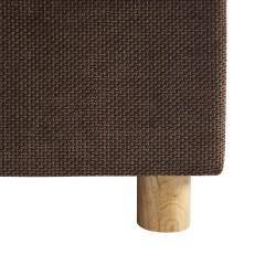 Lit coffre TSUKI  velours côtelé marron cannage sommier 160x200 inclus