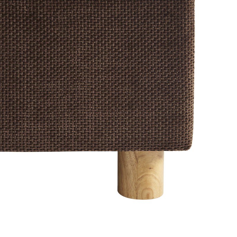 Lit coffre TSUKI  velours côtelé marron cannage sommier 160x200 inclus