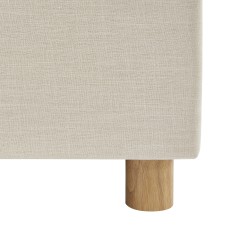 Lit coffre TSUKI  tissu beige lin cannage sommier 160x200 inclus