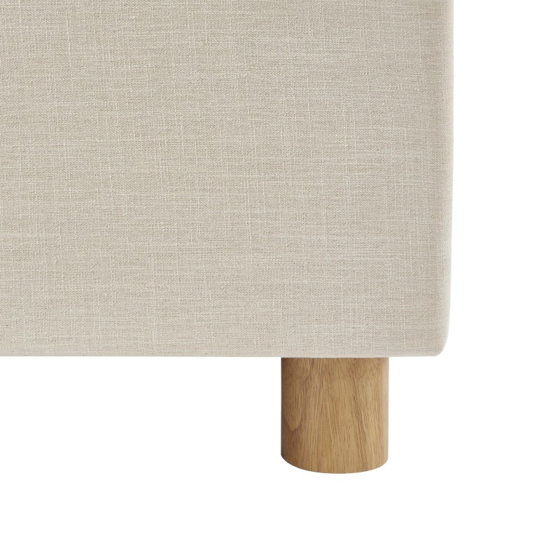 Lit coffre TSUKI  tissu beige lin cannage sommier 160x200 inclus