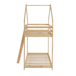 Lit cabane superposé TINY 90x190 pin naturel sommier inclus