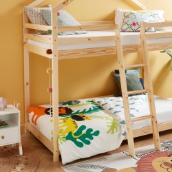 Lit cabane superposé TINY 90x190 pin naturel sommier inclus