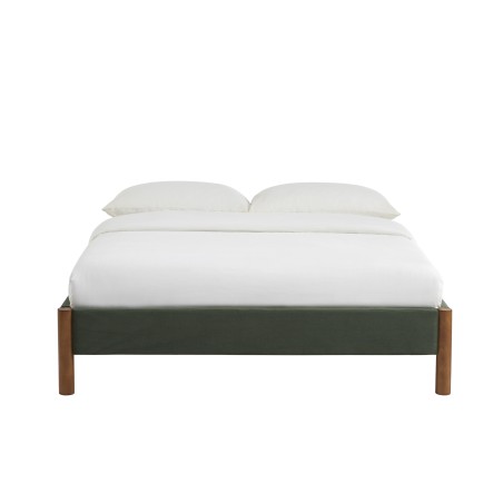 Lit BOWI tissu kaki 140*190 sommier inclus